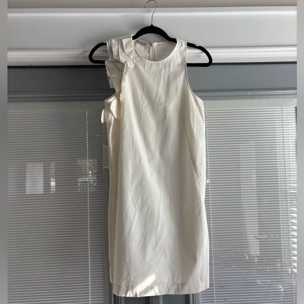 Bruno Cocinelli Elegant Cream Sleeveless Dress